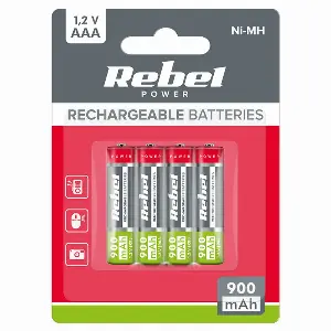 Set 4 acumulatori Rebel NI-MH AAA R3 900mAh 1.2V BAT2013