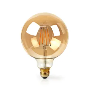Bec Wi-Fi Smart LED cu filament Nedis E27 125mm 5W 500lm 2700K auriu