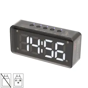 Ceas desteptator 3D LED alb cu FM /Bluetooth /MP3 player multimedia MECHACLOCK Home