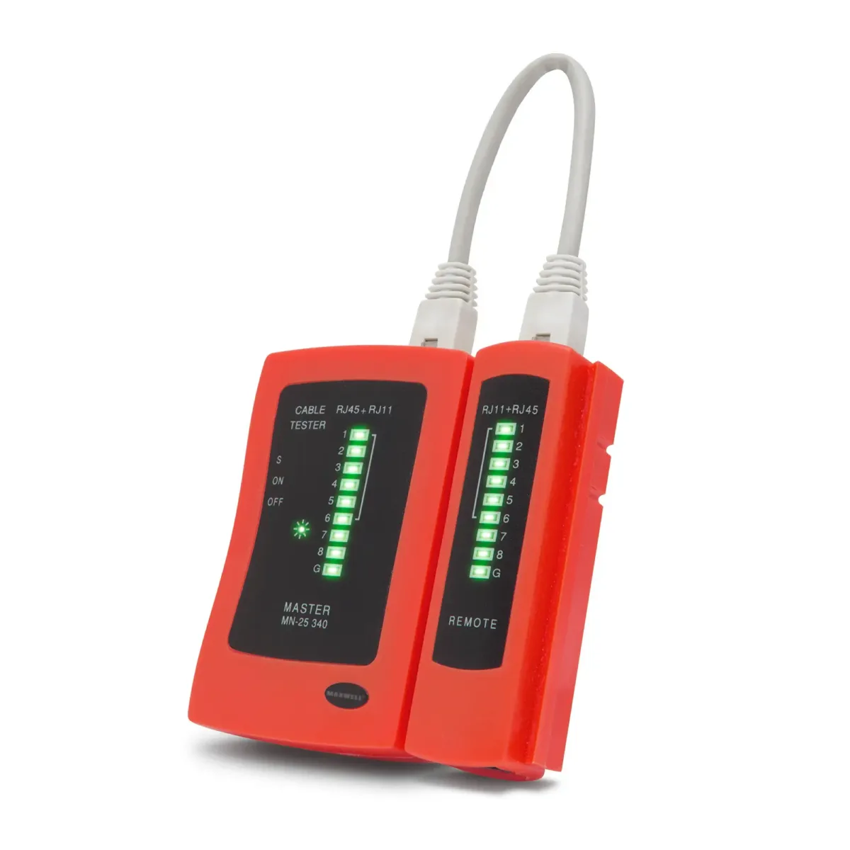 Aparat de testare MAXWELL 25340 pentru cabluri RJ11 RJ12 RJ45 Maxwell Digital