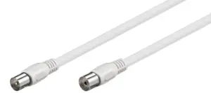 Cablu COAXIAL TV antena 1.5m mama-tata 75 ohm clasa A 85DB Dublu ecranat CCS alb 66613 Goobay