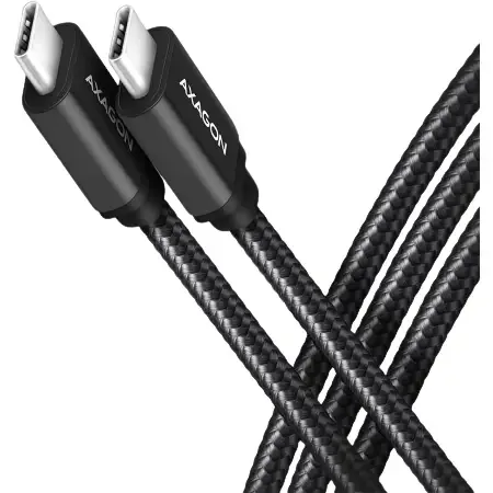 Cablu de date/incarcare pentru transfer rapid AXAGON USB-C la USB-C 2.0 2.5m PD 240W 5A matisat conector aluminiu BUCM2-CM25AB