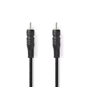 Cablu audio digital coaxial RCA tata - RCA tata 2m negru Nedis