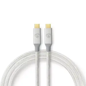 Cablu USB 3.2 Gen2x2 TYPE C tata-tata 20Gbps 1m 100W 5A argintiu Nedis