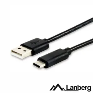 Cablu USB 2.0 USB A - USB C 3m negru fire Cupru LANBERG CA-USBO-20CU-0030-BK
