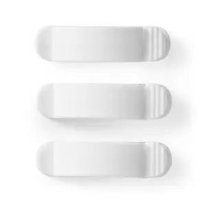 Cablu de management cu blocare clip 3buc 3 sloturi pentru cablu max 7.5 mm alb Nedis
