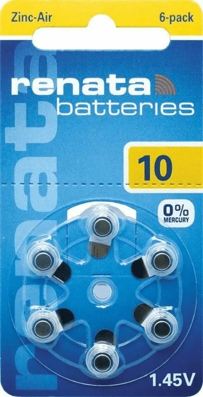 Set baterii auditive 10 ZA10 PR70 Renata 6buc/blister