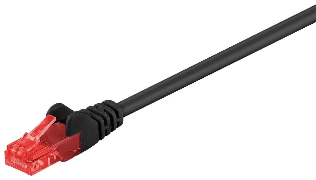 Cablu UTP Cat6 mufat 3m patch cord negru Goobay