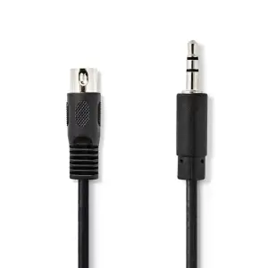 Cablu audio DIN 5pini tata - Jack 3.5 mm STEREO tata 2m Nedis CAGL20100BK20