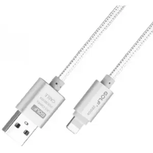 Cablu METAL iPhone Golf 10i argintiu 1m 2.1A Fast Charging