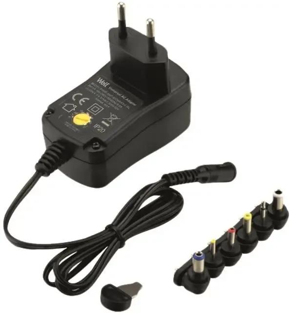 Alimentator universal in comutatie Well 600mA 3V /4.5V /5V /6V /7.5V /9V /12V +6 mufe PSUP-SMP-600MA/6T/2-WL