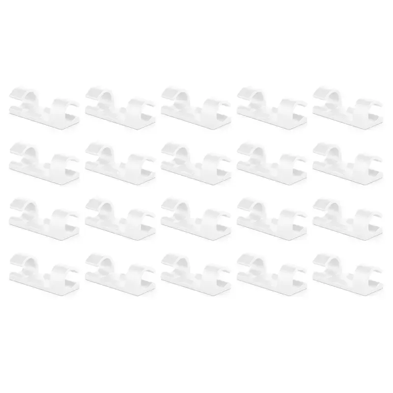 Set suporturi de cablu 20buc alb autoadezive MK5535 deleyCON
