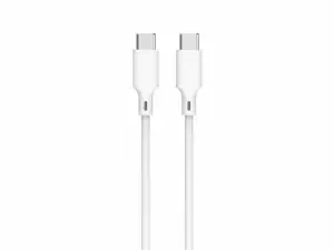 Cablu 2.0 USB TYPE C - USB TYPE C PD 60W 1m alb Well CABLE-USBC/USBC-1WE06-WL