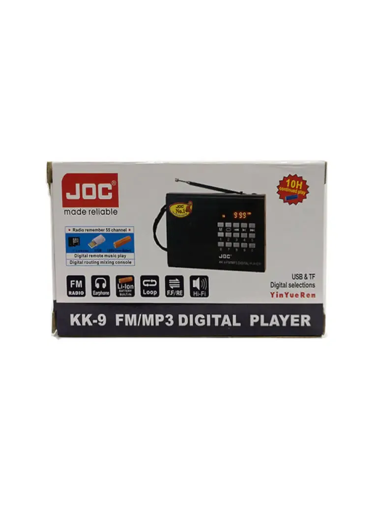 Radio FM 88-108MHz USB /SD redare MP3 (USB /SD) cu acumulator antena telescopica rotativa cablu alimentare JOC KK-9 (304)