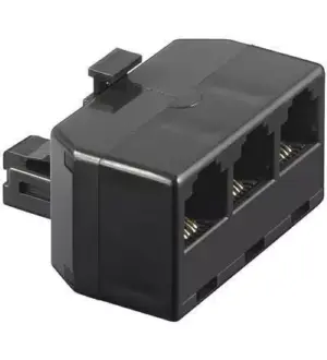Adaptor RJ11 tata la 3x RJ11 mama negru Goobay