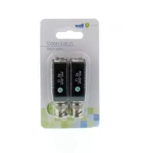 Video balun HD prin UTP/FTP BNC - 2 pini terminali cu clip pentru cablu Well