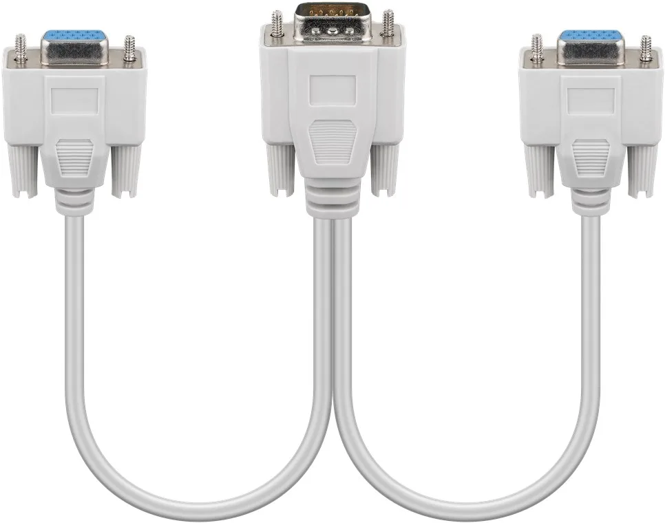 Splitter VGA 15 pini tata la 2x VGA mama 15 pini crem