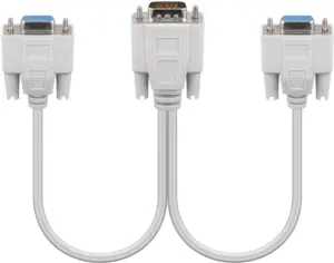 Splitter VGA 15 pini tata la 2x VGA mama 15 pini crem
