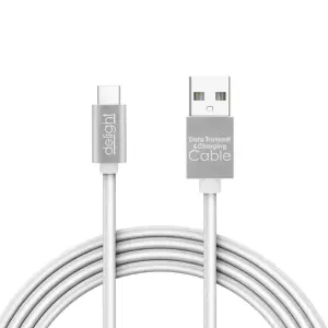 Cablu de date USB type C 1m argintiu cu iluminare LED rosu delight