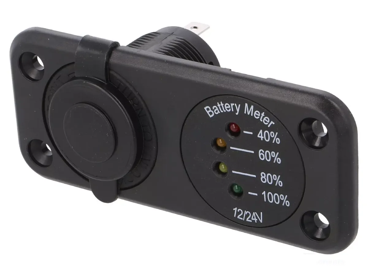 Voltmetru si bricheta auto 7-33VDC SCI A13-142A254PD-BB3