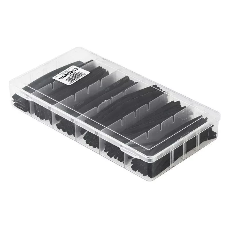 Set tuburi termocontractabile negre 100buc 100mm 1.5mm 2.5mm 4mm 6mm 10mm 13mm