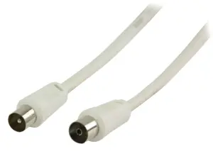 Cablu coaxial pentru antena tata - coaxial mama 3m alb dublu ecranat Valueline