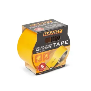Banda dublu adeziva permanent Handy 5m x 50mm alba 11083A