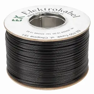 Cablu 10m difuzor cupru 2x1mm2 SMYP plat cu izolatie PVC negru Cabletech KAB0574-10