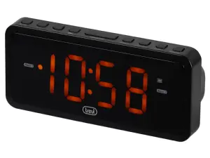 Ceas de masa cu alarma Trevi EC882 LED rosu ecran 1.2" alimentare 230V negru