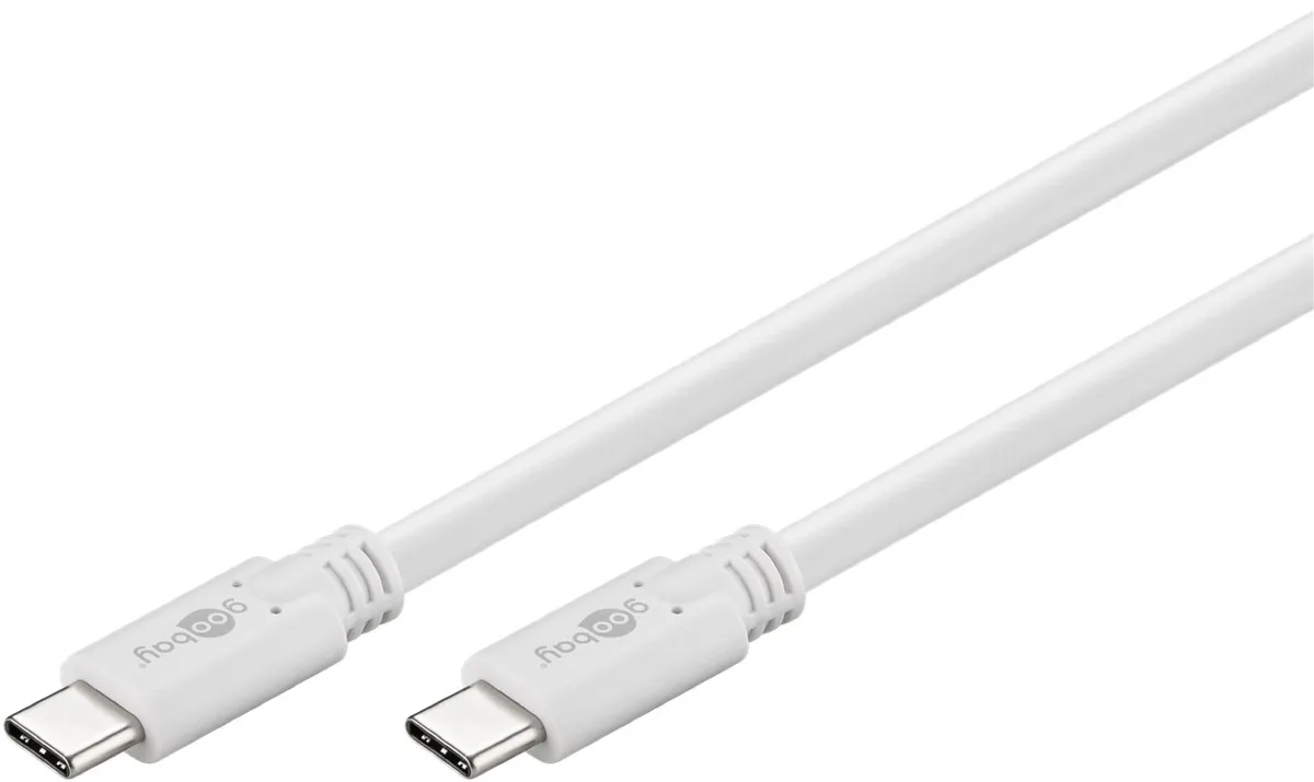 Cablu de incarcare si sincronizare USB type C 3.2 Gen1 tata-tata PD 60W 1m alb Goobay