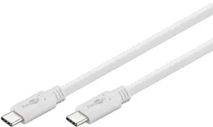 Cablu de incarcare si sincronizare USB type C 3.2 Gen1 tata-tata PD 60W 1m alb Goobay