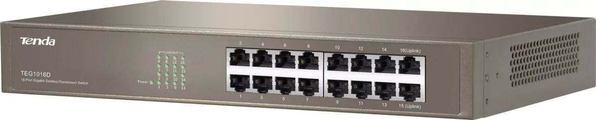 Switch Tenda TEG1016D 16 porturi Gigabit desktop sau montabil in rack