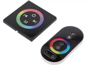 Controler LED 12A control iluminare RGB 12/24VDC Canale 3 neagra OPTOFLASH CTR-RGB-4A-PANEL