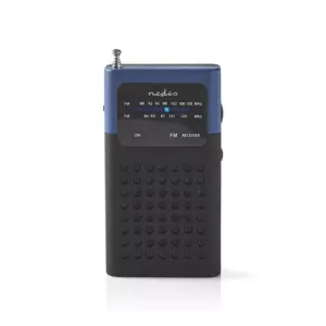 Radio FM de buzunar negru/albastru 1.5W Nedis
