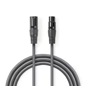 Cablu Digital DMX XLR 3-pini tata - XLR 3-pini mama 110 Ohm 1.5m gri Nedis