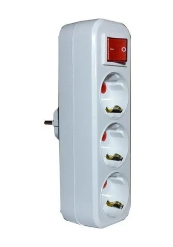Triplu stecher SCHUKO liniar + intrerupator 3500W 16A Mutlusan 001 170 033004 00 00