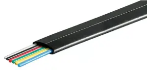 Cablu telefon 6 fire plat negru CCA aluminiu-cuprat Goobay