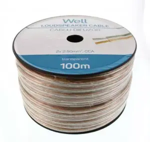 Cablu difuzor transparent CCA 2x2.5 mm Well LSP-CCA2.50TT-100-WL