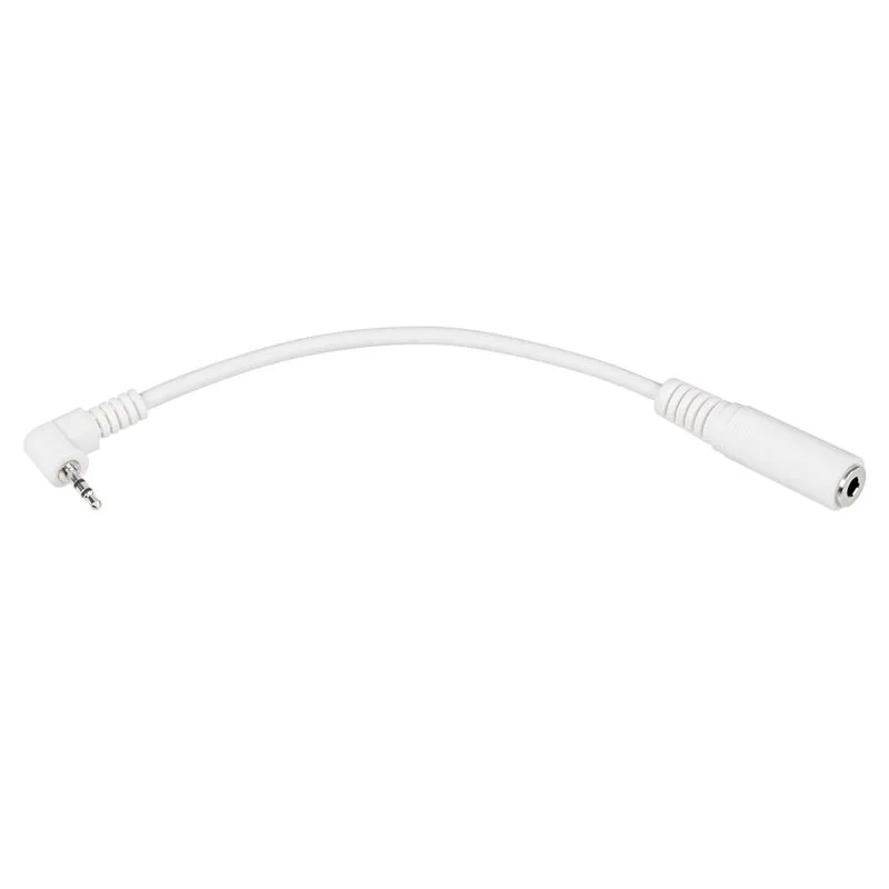 Cablu adaptor cu fir Jack 2.5 mm tata in unghi 90 grade - 3.5 mm mama alb ZLA0580F
