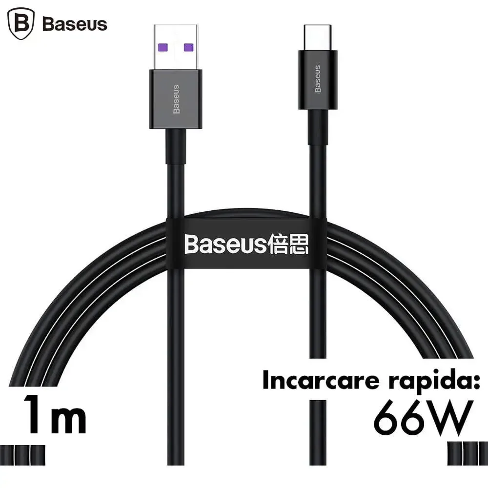 Cablu Baseus CATYS-B01 USB - Tip C 1m 100W 6A PD2.0 negru