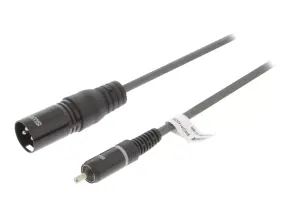 Cablu audio mono XLR 3 pini tata - RCA tata 1.5m gri Sweex