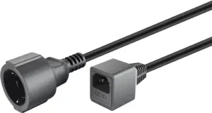 Cablu prelungitor Schuko mama la tata IEC C14 1.5m 10A cupru 3x1mm negru 55528 Goobay