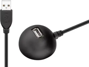 Cablu USB 2.0 de extensie de mare viteza cu suport 1.5m negru Goobay