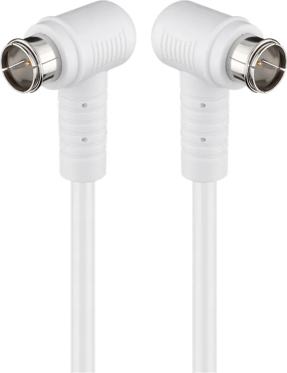 Cablu antena SAT 90 grade 80dB dublu ecranat 1.5m F tata rapida 90 - F tata rapida 90 complet ecranate alb Goobay 67341