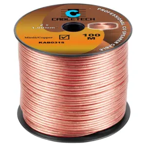 Cablu difuzor 2x1mm cupru transparent 1m Cabletech KAB0315