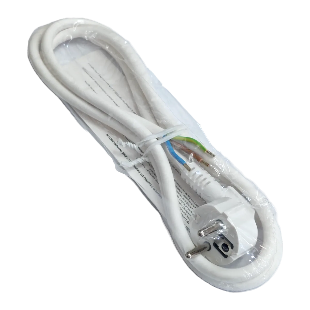 Cordon alimentare Schuko - fire libere 1.5m alb 16A 3500W 3x1.5mm2 cupru 3G1.5 CA15A11 Wconn