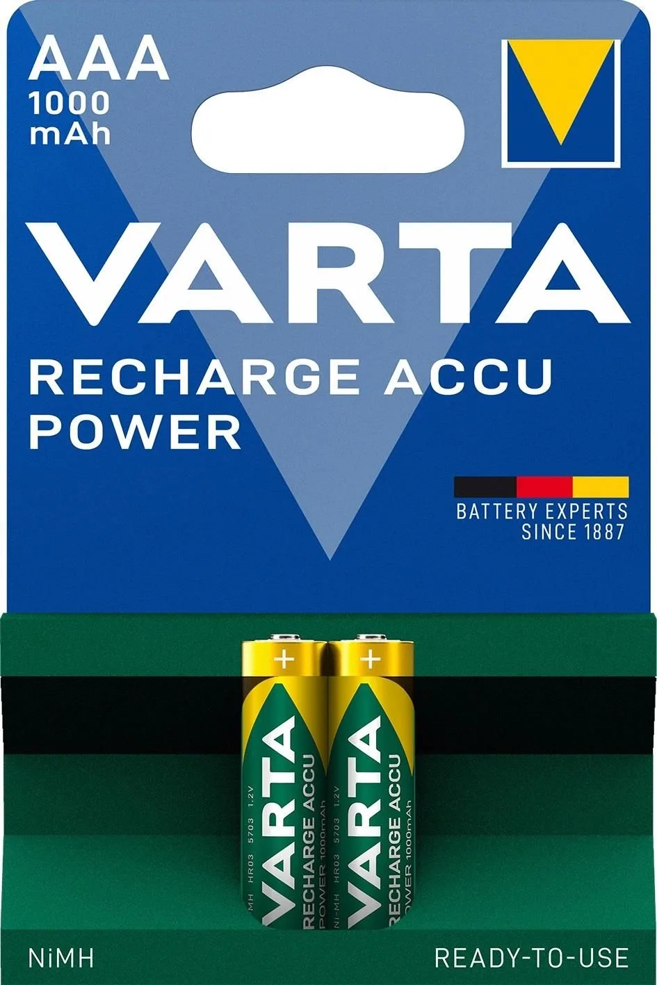 Set acumulatori AAA (R3) NiMH 1000mAh 2buc/blister 5703 Varta
