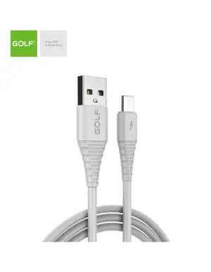 Cablu USB la micro USB Golf Flying Fish Fast Cable 3A alb 1m GC-64m