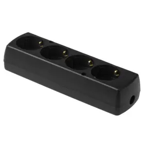 Multipriza 4 prize fara cablu alimentare negru GN-470S/BK Plastrol