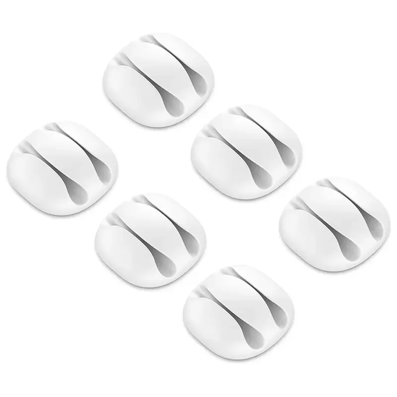 Set 6 organizatoare cabluri cu adeziv negre MK5542 deleyCON